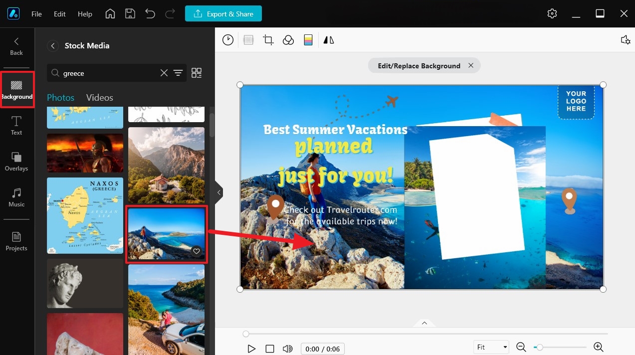 Customize your travel video
